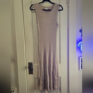 Sleeveless Ribbed Knit Dress - Cream From Target